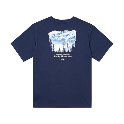 The North Face 北臉 上衣 男款 短袖上衣 運動 M PWL ROCKY MOUNTAIN SS TEE 藍 NF0A88GK8K2