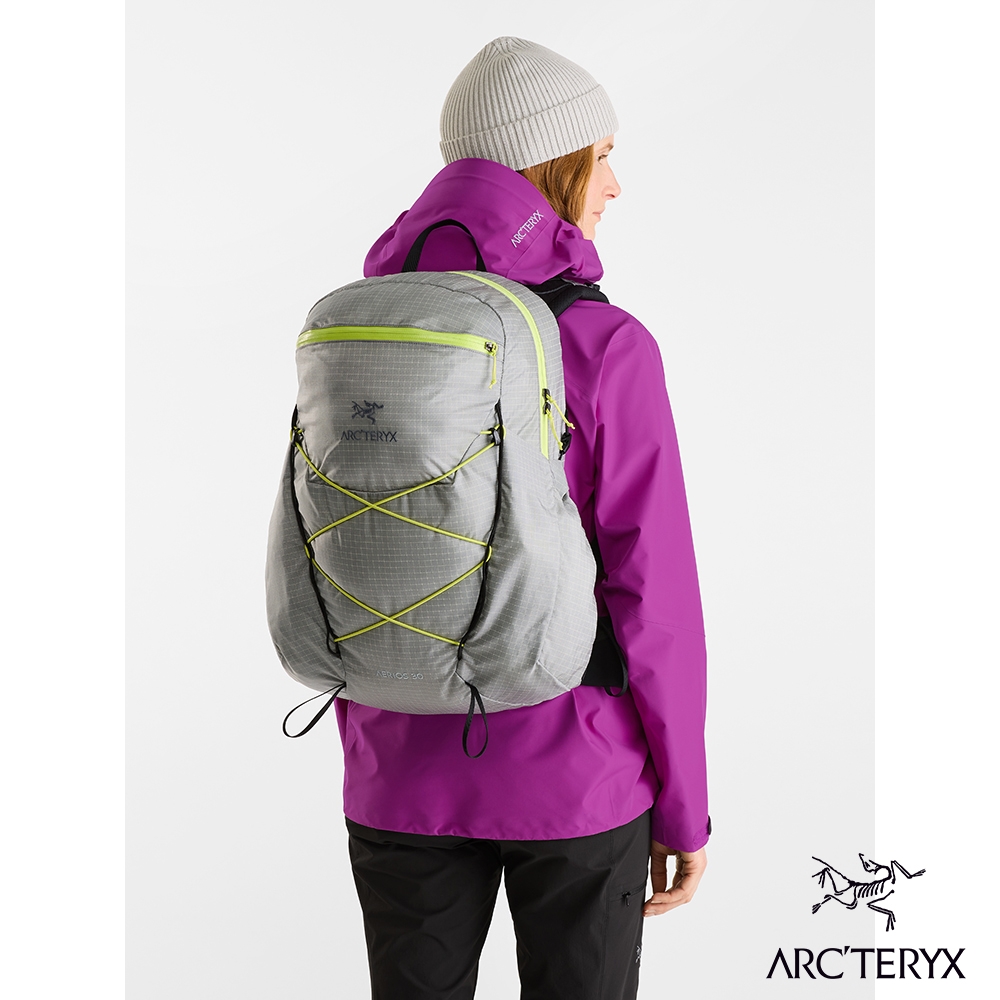 Arcteryx 始祖鳥 女 Aerios 30L 輕量登山背包 像素灰/音速綠