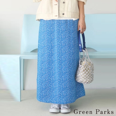 Green Parks 各式花紋緞面寬版長裙