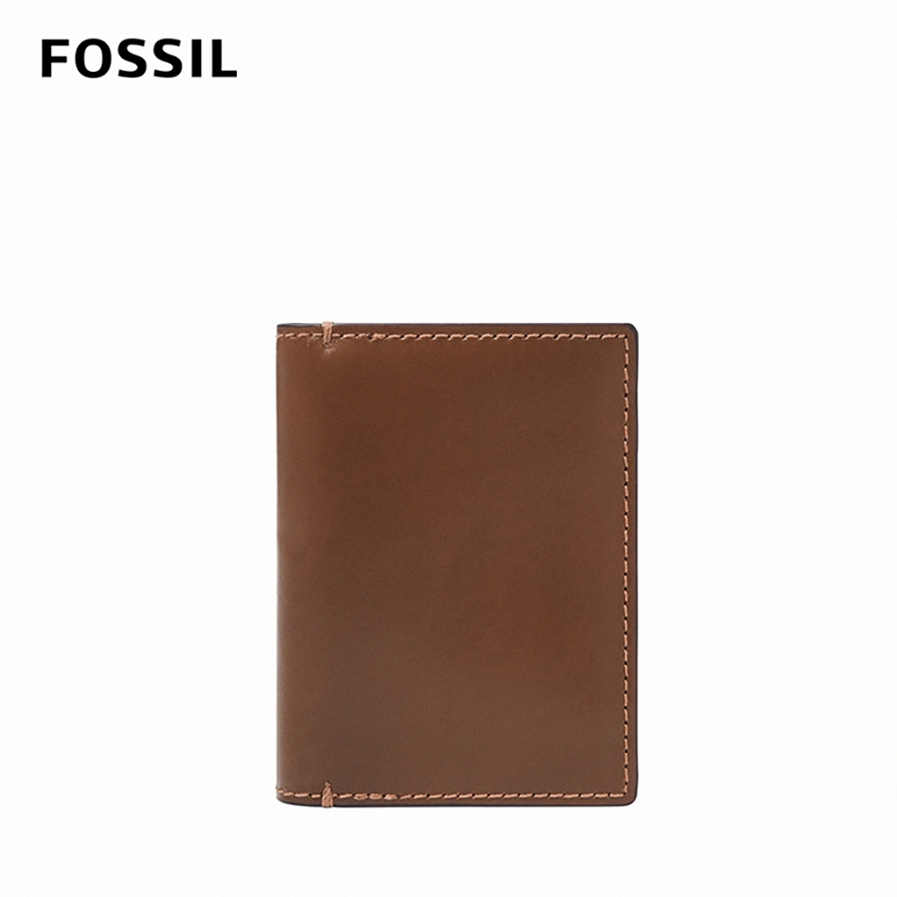 FOSSIL Gus 真皮收納證件/名片卡夾-棕色 ML4336210