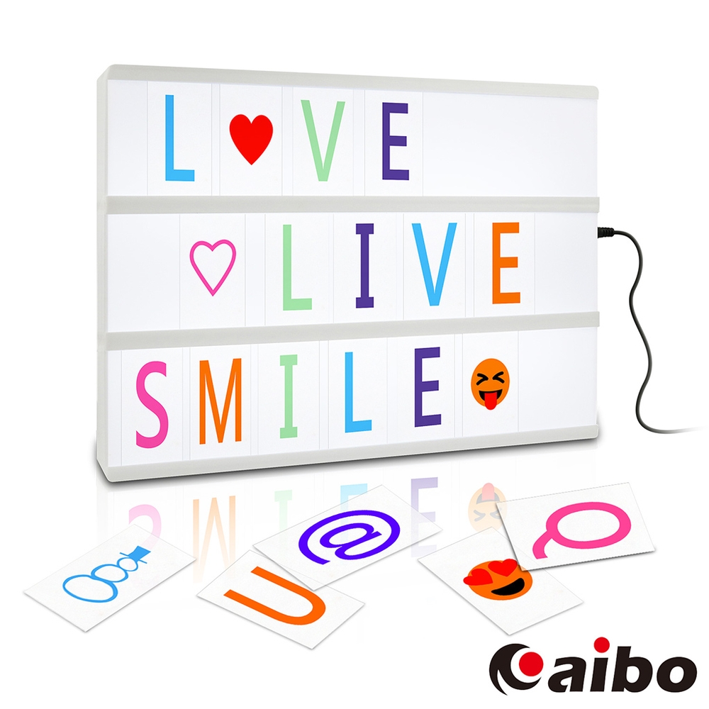 Cartel Luminoso Led Letras Colores Lightbox 20x15 Usb