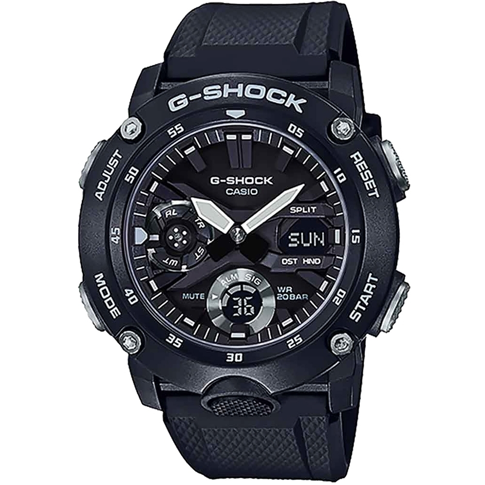 G-SHOCK 極度強悍碳纖維核心防護設計腕錶-黑(GA-2000S-1A)