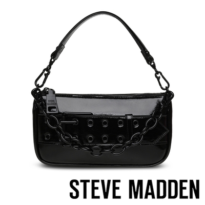 steve madden-bfaris 漆皮雙手提肩背包-黑色