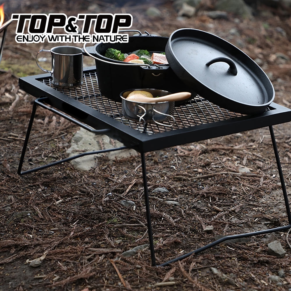 韓國TOP&TOP 折疊收納露營耐熱網桌 洞洞桌 折疊桌 烤肉桌