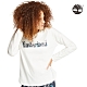 Timberland 女款白色LOGO長袖圓領上衣|B5503 product thumbnail 1