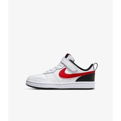 NIKE COURT BOROUGH LOW 2 (PSV) 中小童休閒鞋-黑白紅-BQ5451110