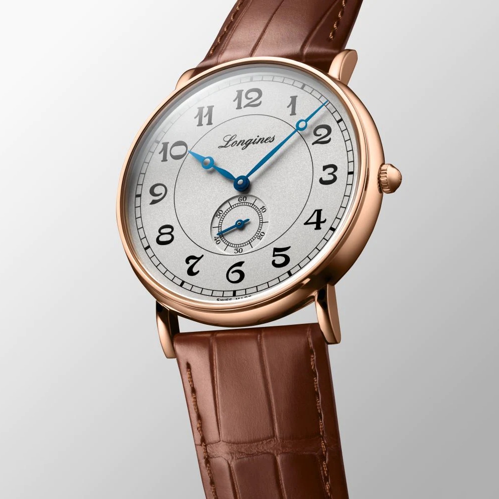 LONGINES 浪琴 官方授權 Heritage 18K玫塊金旗鑑機械腕錶 年終送禮-38.5mm L4.785.8.73.2