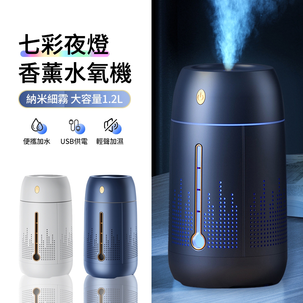 ANTIAN USB七彩夜燈精油香薰水氧機 空氣清淨機 霧化噴霧加濕器 1.2L