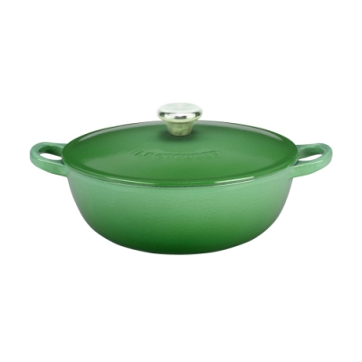 LE CREUSET 琺瑯鑄鐵媽咪鍋22cm-迷迭香綠-鋼頭