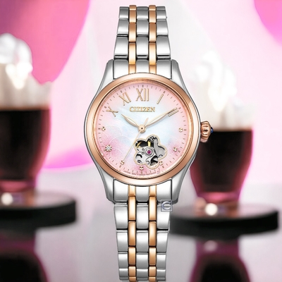 CITIZEN星辰 LADY S系列 優雅鏤空 機械錶 女錶 手錶 母親節 禮物/PR1044-87Y