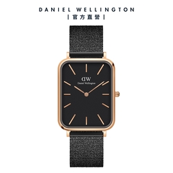 Daniel Wellington DW 手錶 Quadro Pressed Ashfield 29X36.5 經典黑麥穗式金屬編織大方錶 DW00100467