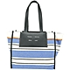 PROENZA SCHOULER Morris L 撞色條紋帆布手提托特包(黑x藍) product thumbnail 1