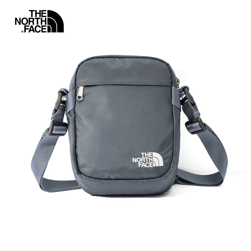 The North Face 輕巧LOGO休閒斜背包 灰藍-NF0A3BXBUBS