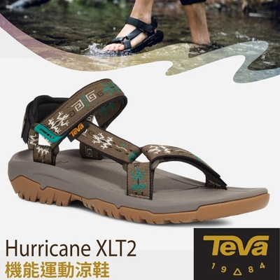 TEVA 抗菌 男 Hurricane XLT2 可調式 耐磨運動織帶涼鞋(含鞋袋).溯溪鞋_壁虎深橄欖