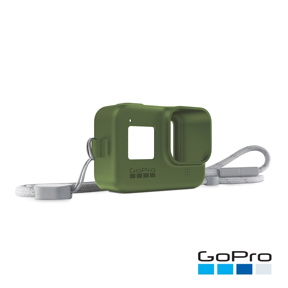 GoPro-HERO8 Black專用矽膠護套+繫繩-雨林綠AJSST-005