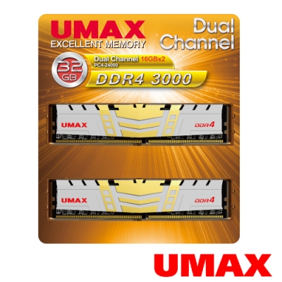 UMAX DDR4 3000 32GB (16G*2)含散熱片1024X8 桌上型記憶體