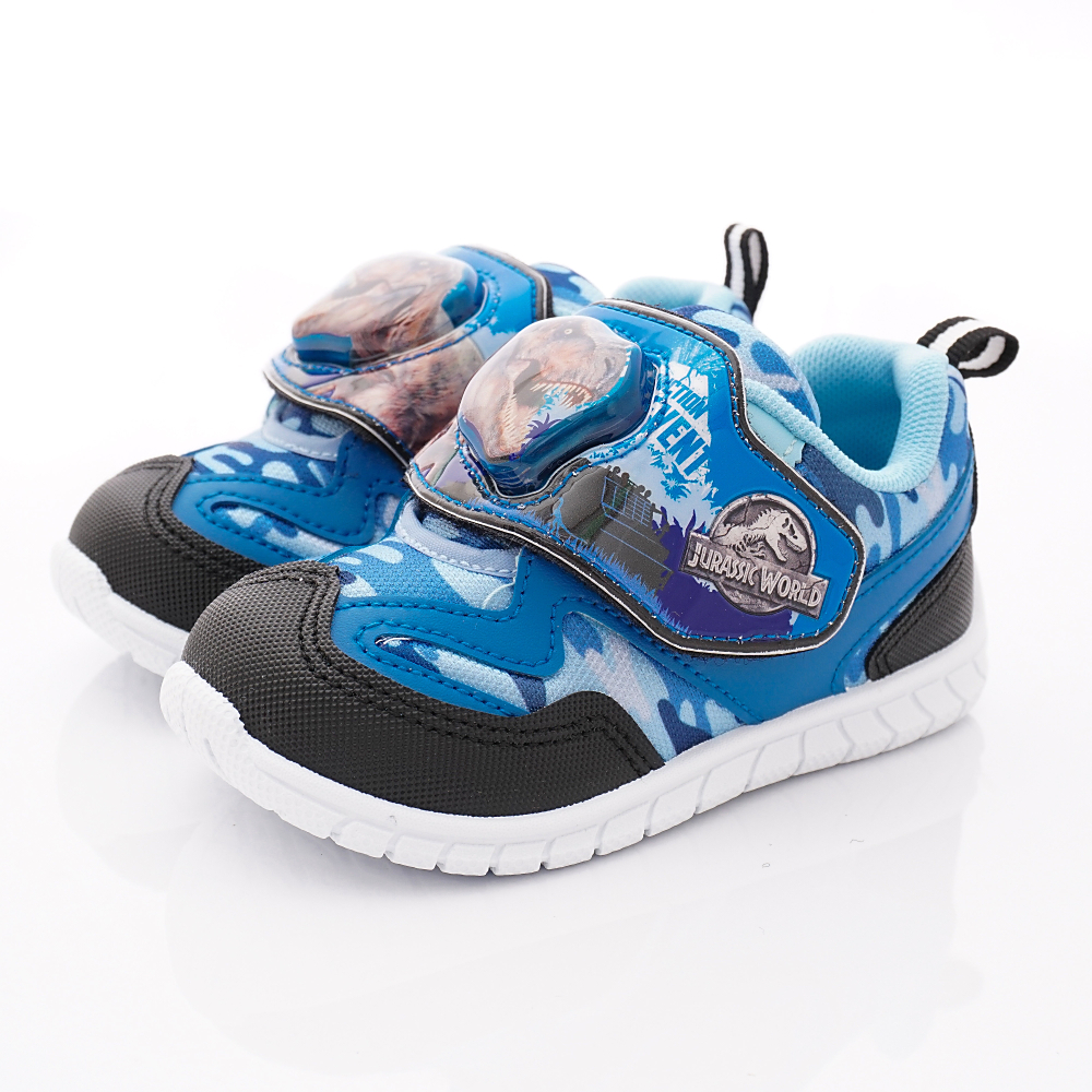 侏羅紀公園童鞋 恐龍電燈運動鞋款 EI3032藍(中小童段)