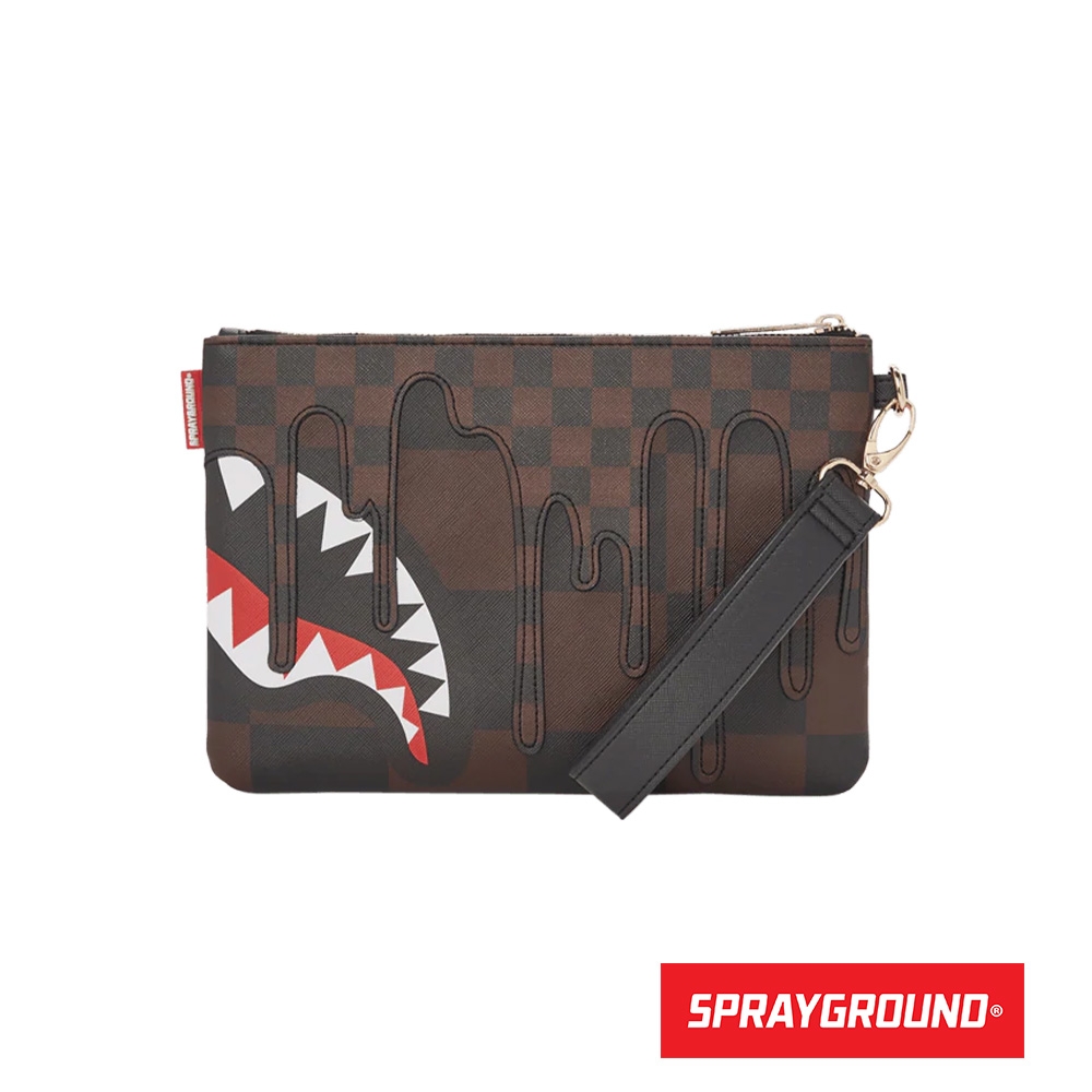 SPRAYGROUND- XTC SHARKS IN PARIS 腕帶手拿包-棕色