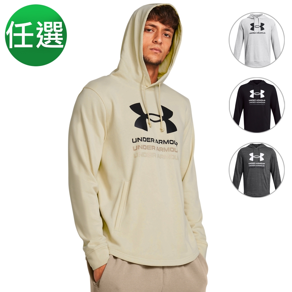 【UNDER ARMOUR】UA 男 Rival Fleece 長袖帽T  多款任選