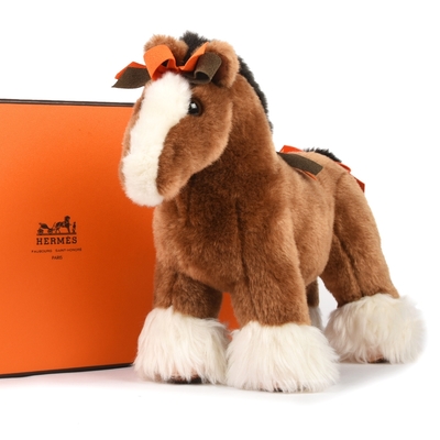 Hermes Hermy plush horse PPM 可愛小馬絨毛玩偶擺飾-中型/棕色