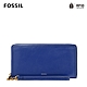 FOSSIL Logan 多層真皮拉鍊RFID防盜長夾-海洋藍色 SL7831437 product thumbnail 1