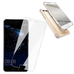 華為p10 plus 透明高清玻璃鋼化膜手機保護貼 買保護貼送P10 PLUS手機保護殼
