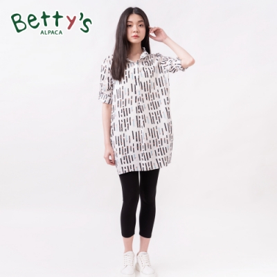 betty’s貝蒂思　水玉點點彈性腰圍七分內搭褲(黑色)