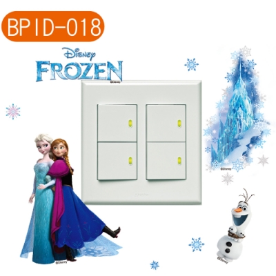 BPID018 冰雪奇緣系列迷你開關壁貼-艾莎安娜