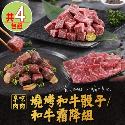 【享吃肉肉】燒烤和牛骰子/和牛霜降4包組(和牛骰子/和牛霜降)