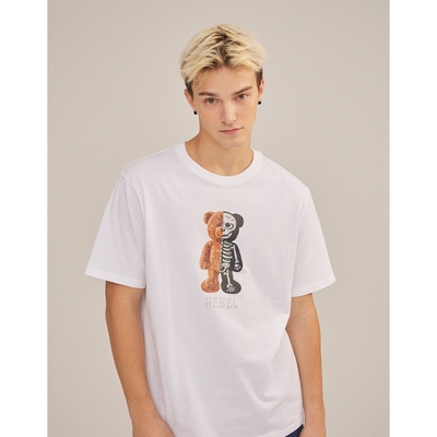 CACO-MIT 叛逆熊骨頭X光短T(二色)-男【D1CA048】