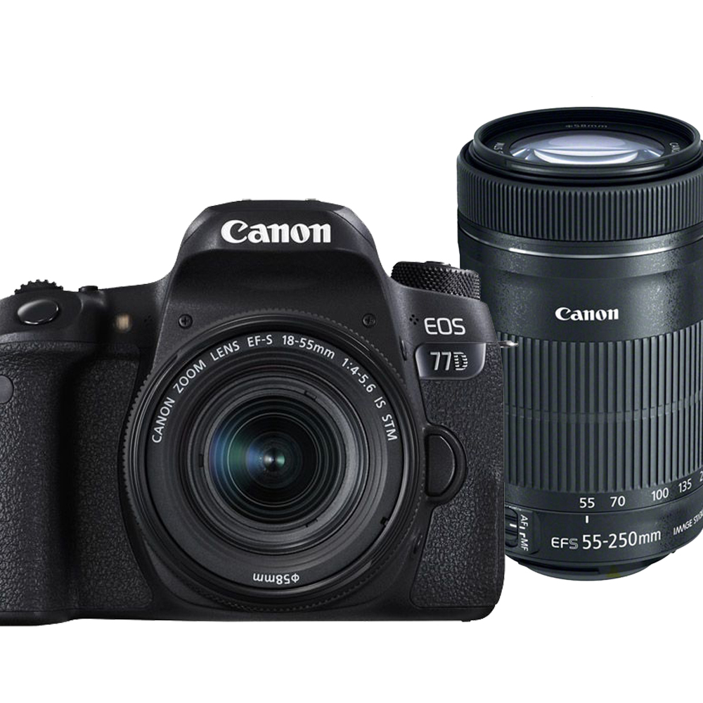 CANON EOS 77D+18-55mm+55-250mm IS STM雙鏡組*(平輸)