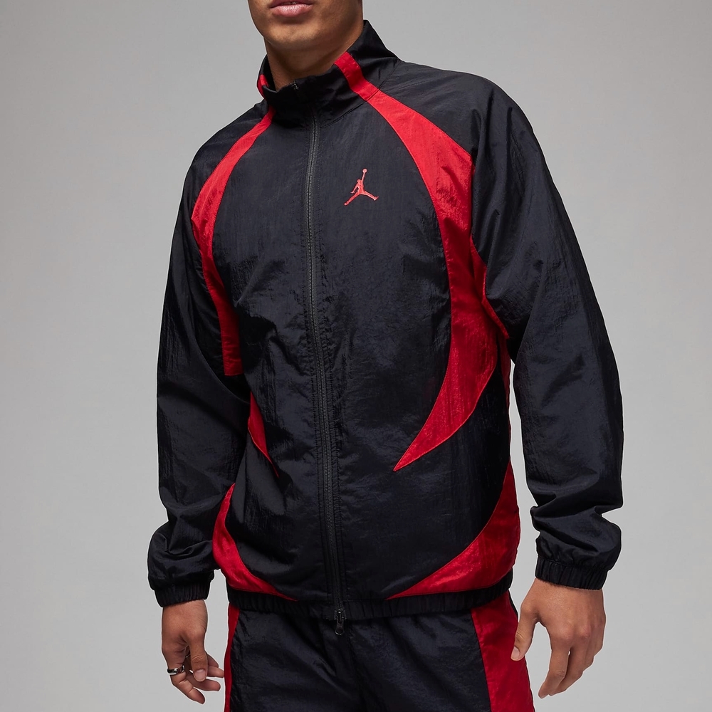 NIKE AS M J SPRT JAM WARM UP JACKET 男休閒外套-黑紅-DX9368013