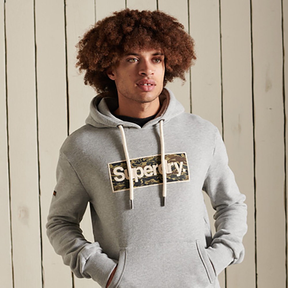 SUPERDRY 男裝 長袖 帽T CL AC POCKET HOOD Tois 灰