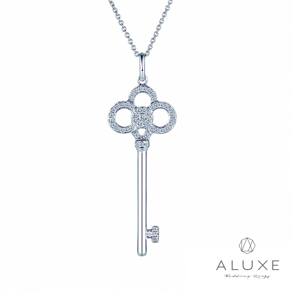 ALUXE 亞立詩 18K金 鑽石項鍊 幸運之鑰 鑰匙 NN0827