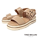 TINO BELLINI 歐洲進口全真皮雙寬帶厚底涼鞋FSNT014(裸膚) product thumbnail 1