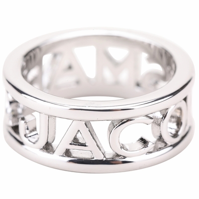 MARC JACOBS 字母鏤空寬版戒指(銀色)