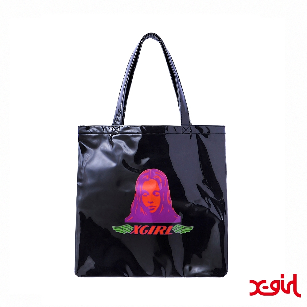 X-girl ANGEL FACE TOTE BAG肩背包-黑