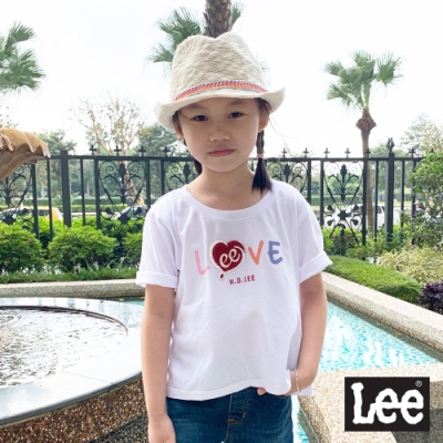 Lee 童裝 LOVE傘狀短袖圓領T 白