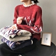 知性系列復古紅色聖誕毛衣日系寬鬆慵懶風加厚上衣三色可選-設計所在 product thumbnail 1