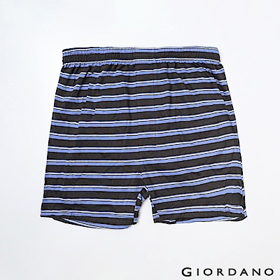 GIORDANO 男裝高品味沈穩條紋配色四角褲-88 黑/紫