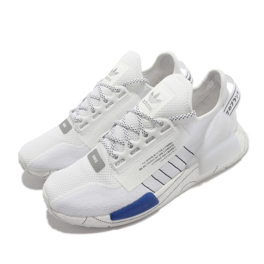 adidas 休閒鞋 NMD R1 V2 襪套 反光 運動 男鞋 愛迪達 經典 熱貼合網布 Boost避震 白藍 GX0544