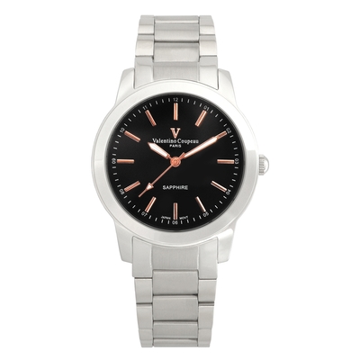 Valentino Coupeau 范倫鐵諾 古柏 時尚品味系列腕錶(銀殻/黑面)