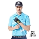 【Lynx Golf】男款吸濕排汗機能配色線條山貓繡花短袖POLO衫/高爾夫球衫-水藍色 product thumbnail 2