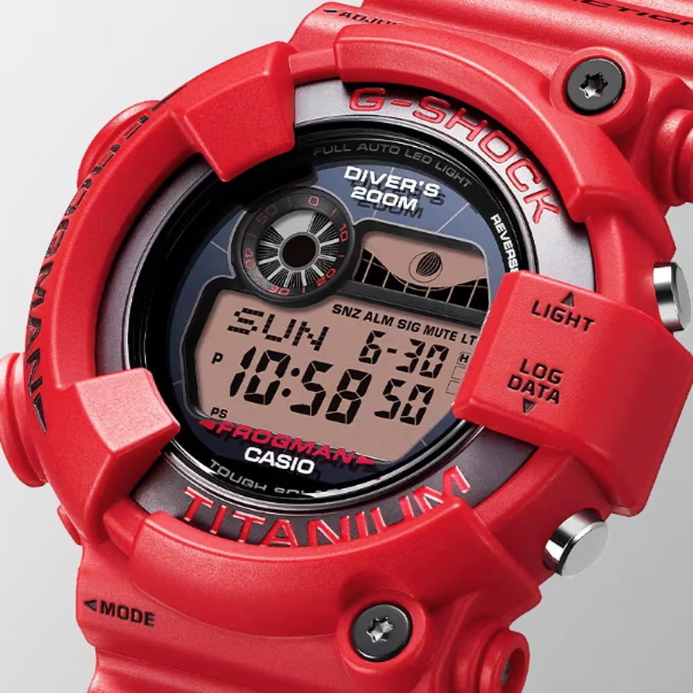 CASIO 卡西歐G-SHOCK FROGMAN30周年太陽能潛水青蛙功能錶-紅色(GW