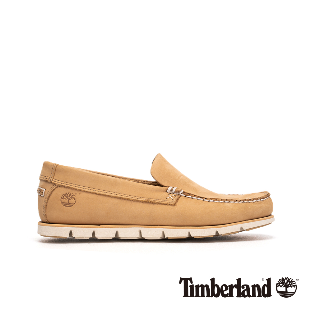 Timberland 男款淺駝色輕便戶外休閒船型鞋|A23YD