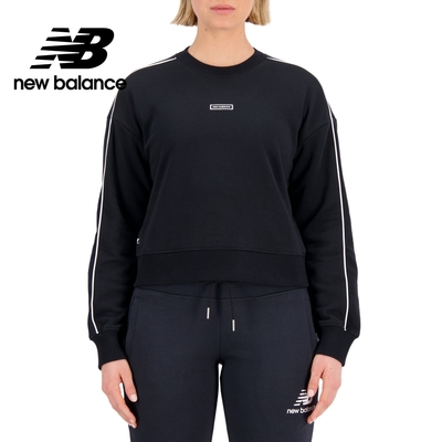 【New Balance】 落肩撞色滾邊長袖上衣_女性_黑色_WT33530BK