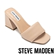 STEVE MADDEN-GLORY BE 素面方頭粗跟涼拖鞋-杏色 product thumbnail 1