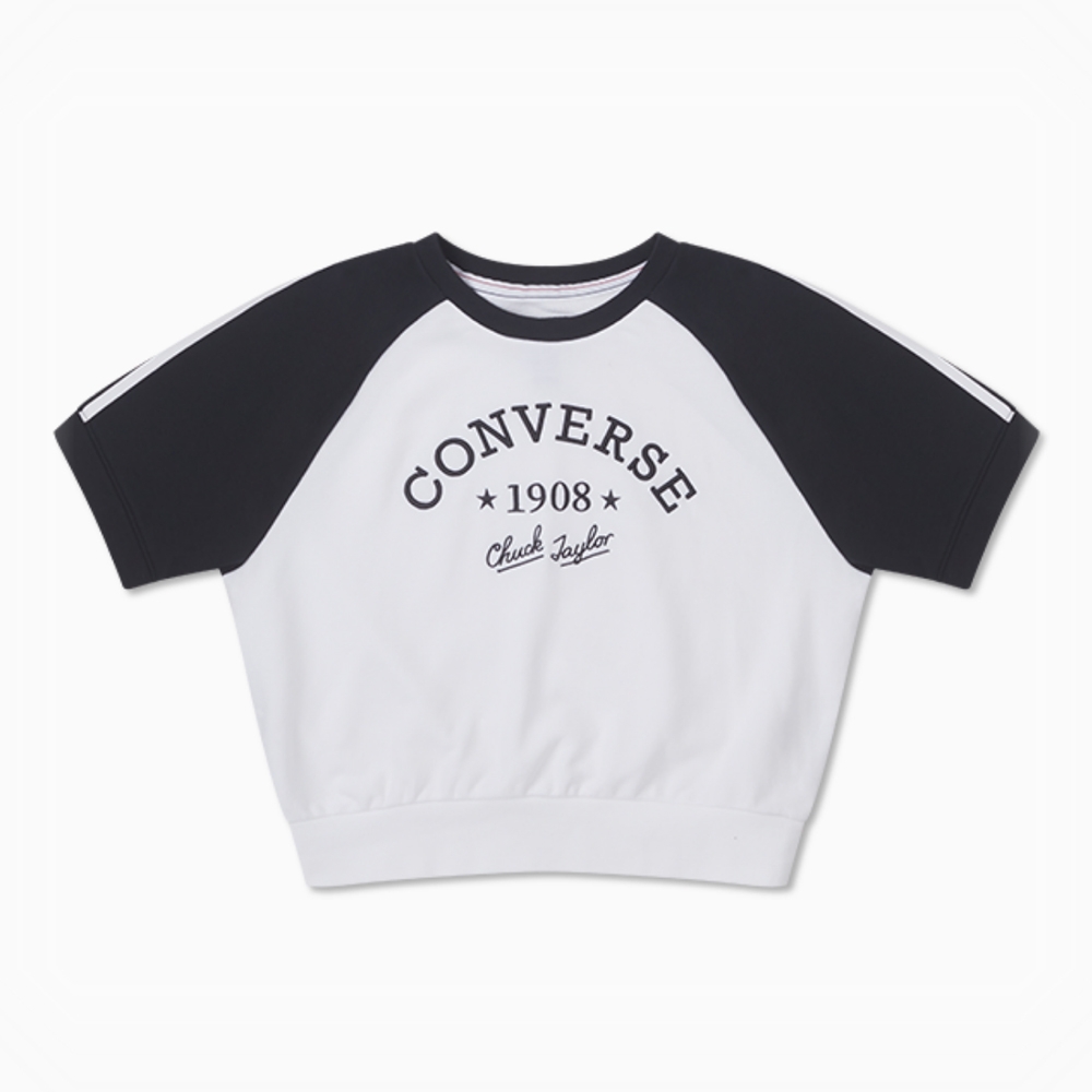 CONVERSE RETRO CHUCK FASHION TOP 短袖上衣 女 白黑_10026384-A01