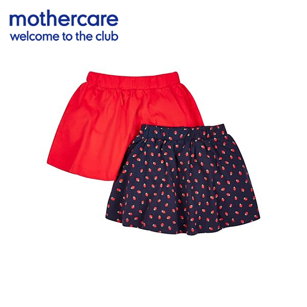 mothercare 專櫃童裝 小草莓圓裙/短裙-紅+黑 2入組 (3-10歲)