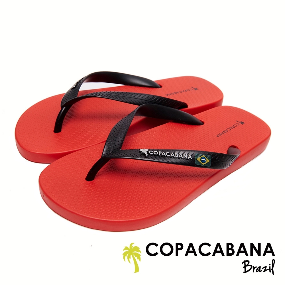 Copacabana 經典巴西國旗人字鞋-紅/黑